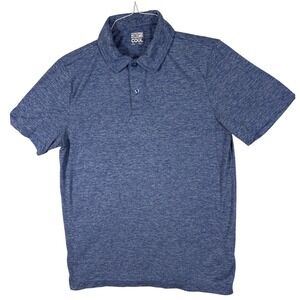 32 Degrees Cool Mens Polo Shirt Blue Space Dye Heathered Performance Medium